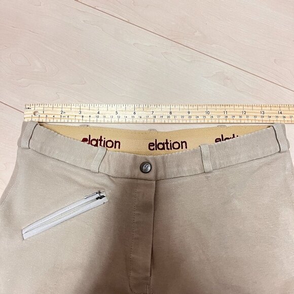 Elation Riding Breeches Tan Knee Patch Sz 30 L Jodphur Pants Jods - Picture 8 of 11